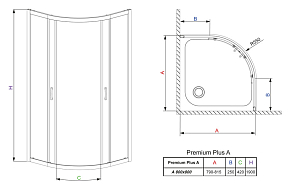 Фото Душевой уголок Radaway Premium Plus A 80x190 прозрачное стекло
