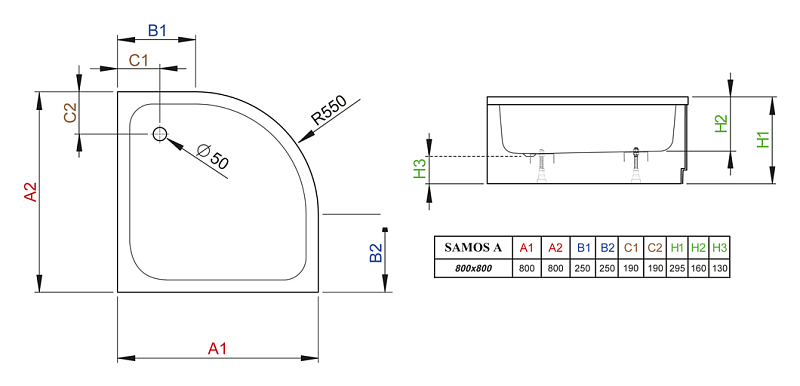 Поддон для душа Radaway Samos A800 , изображение 3