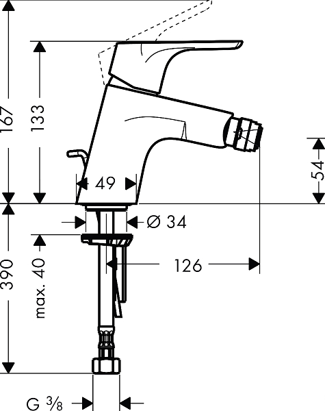 Смеситель Hansgrohe Focus E2 31920000 для биде , изображение 5