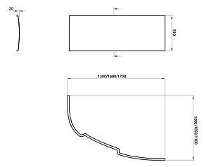 Фото Экран Ravak Asymmetric 150 см R CZ45100000 с креплением