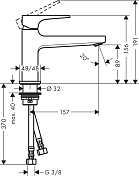 Смеситель Hansgrohe Metropol 32502000 для раковины , изображение 2