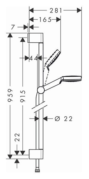 Душевой гарнитур Hansgrohe Crometta 26537400 , изображение 2