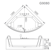 Изображение Акриловая ванна Gemy G9080 150х150 Акриловая ванна Gemy G9080 150х150 , изображение 6