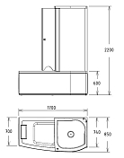 Изображение Акриловая ванна Gemy G8040 C R 170х85 Акриловая ванна Gemy G8040 C R 170х85 , изображение 4