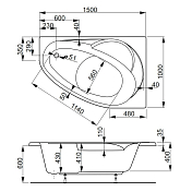 Изображение Акриловая ванна Vagnerplast Flora 150х100 L Акриловая ванна Vagnerplast Flora 150х100 L , изображение 8