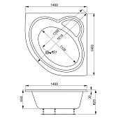 Акриловая ванна Vagnerplast Catalina 146х146 , изображение 8