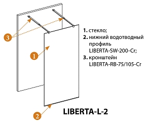 Фото Душевая перегородка Cezares Liberta L-2-110-BR-NERO