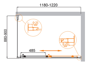 Фото Душевой уголок Cezares Molveno AH-11-120/90-C-Cr-IV