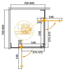 Фото Душевой уголок Cezares Slider A-2-70/80-BR-Cr