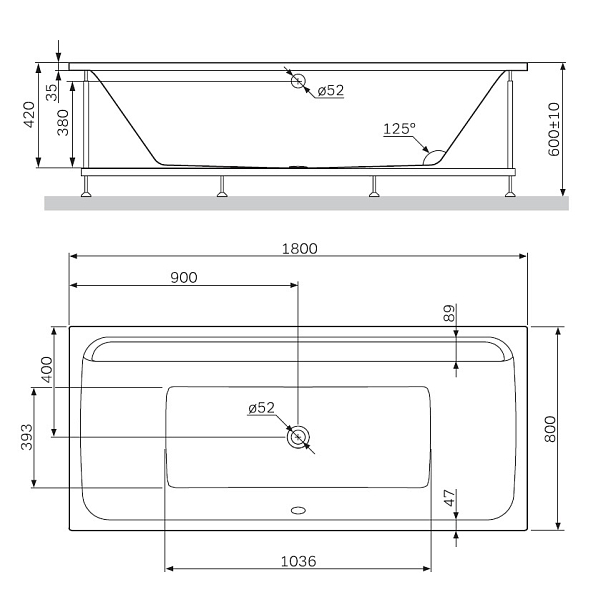 Акриловая ванна AM.PM Inspire 2.0 180х80 , изображение 10