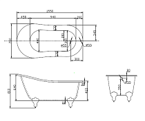 Изображение Акриловая ванна BelBagno BB06-1550 155х75 Акриловая ванна BelBagno BB06-1550 155х75 , изображение 3