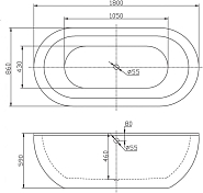 Изображение Акриловая ванна BelBagno BB13-1800 180х86 Акриловая ванна BelBagno BB13-1800 180х86 , изображение 4