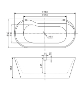 Изображение Акриловая ванна BelBagno BB14 178х84 Акриловая ванна BelBagno BB14 178х84 , изображение 4