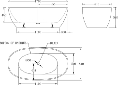 Изображение Акриловая ванна BelBagno BB81-1700-W0 170х75 Акриловая ванна BelBagno BB81-1700-W0 170х75 , изображение 4