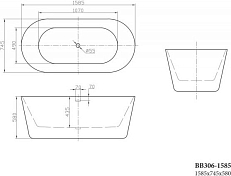 Изображение Акриловая ванна BelBagno BB306-1585 160х75 Акриловая ванна BelBagno BB306-1585 160х75 , изображение 5