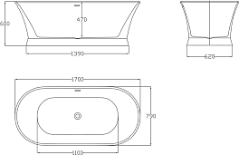 Акриловая ванна BelBagno BB402-1700-790 170х80 , изображение 4