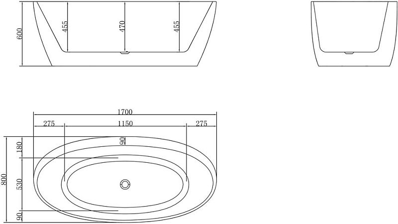 Акриловая ванна BelBagno BB404-1700-800 170х80 , изображение 5