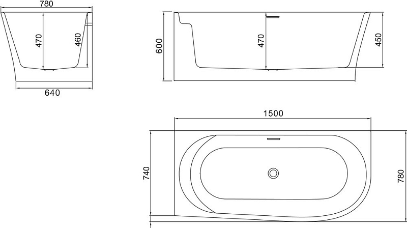 Акриловая ванна BelBagno BB410-1500-780-L 150х78 , изображение 3