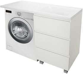 Фото Тумба с раковиной Эстет Dallas Luxe 100 R белая 3 ящика