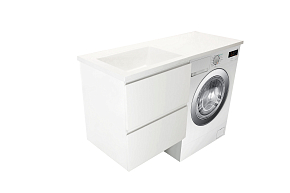 Фото Тумба с раковиной Эстет Dallas Luxe 110 L белая подвесная 2 ящика