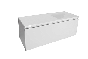 Фото Тумба с раковиной Эстет Dallas Luxe 115 R белая подвесная 1 длинный ящик