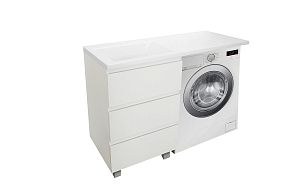 Фото Тумба с раковиной Эстет Dallas Luxe 120 L белая 3 ящика
