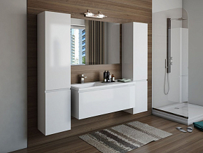 Фото Тумба с раковиной Эстет Dallas Luxe 120 L белая подвесная 1 длинный ящик