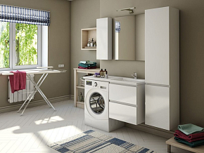 Фото Тумба с раковиной Эстет Dallas Luxe 130 R белая подвесная 2 ящика