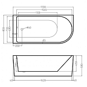 Акриловая ванна Esbano Afina ESVAAFINR 170x80 R , изображение 3
