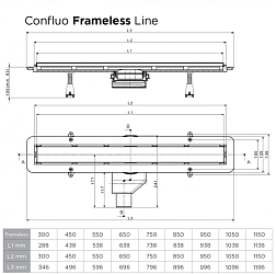 Фото Душевой лоток Pestan Confluo Frameless Line 550 белое стекло