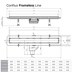 Фото Душевой лоток Pestan Confluo Frameless Line 650 белое стекло