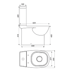 Фото Унитаз-компакт Sanita luxe Quadro QDRSLCC01151022 с микролифтом