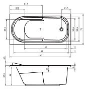 Изображение Акриловая ванна Riho Columbia 150x75 Акриловая ванна Riho Columbia 150x75 , изображение 5