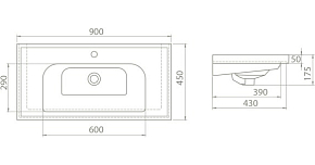 Фото Мебельная раковина Opadiris CeraStyle Frame 90
