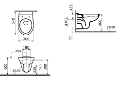Изображение Унитаз подвесной Vitra Normus 6855B003-0101 Унитаз подвесной Vitra Normus 6855B003-0101 , изображение 2