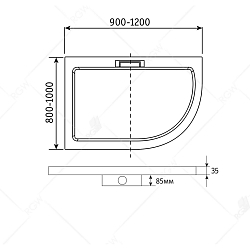 Фото Поддон для душа RGW GWS-41L 100х90