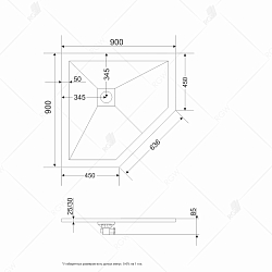 Фото Поддон для душа RGW Stone Tray ST/T-W 90х90