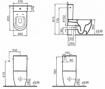 Изображение Унитаз-компакт Vitra Sento 9830B003-7204 безободковый Унитаз-компакт Vitra Sento 9830B003-7204 безободковый , изображение 5