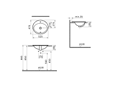 Раковина Vitra S20 5468B003-0001 50 см , изображение 3