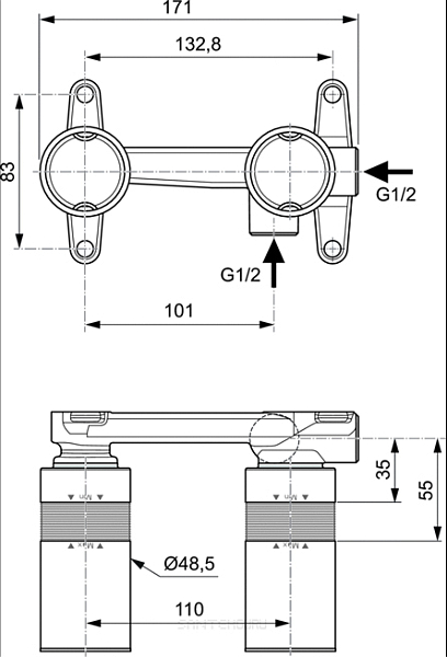 Скрытая часть Ideal Standard Built-in A1313NU , изображение 2