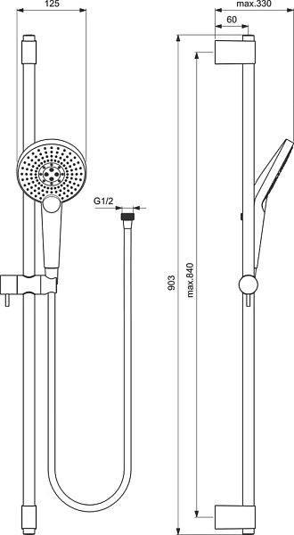 Душевой гарнитур Ideal Standard IdealRain B1763AA , изображение 4