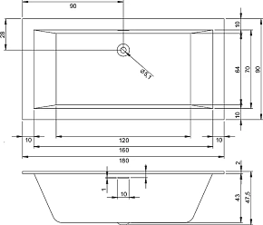 Фото Акриловая ванна Riho Rething Cubic 180х90