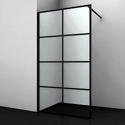 Фото Душевая перегородка Wasserkraft Glan 66W 90 см, профиль черный матовый