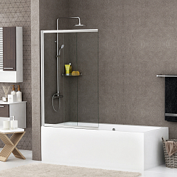 Фото Шторка на ванну Wasserkraft Main 41S02-100WS 100х140 см