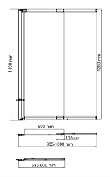 Фото Шторка на ванну Wasserkraft Main 41S02-100 LM 100х140 см