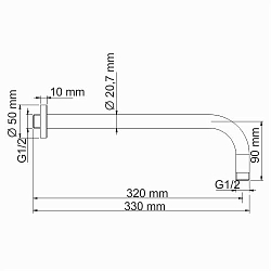 Фото Кронштейн для верхнего душа Wasserkraft A097