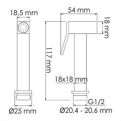 Фото Гигиенический душ Wasserkraft A212 с фиксатором