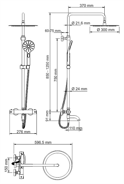 Душевая стойка Wasserkraft A18801 Thermo , изображение 9
