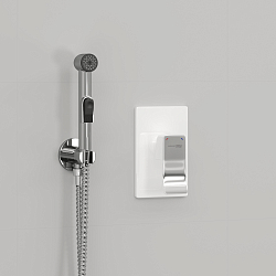 Фото Гигиенический душ Wasserkraft Aller A010656WHITE со смесителем, с внутренней частью