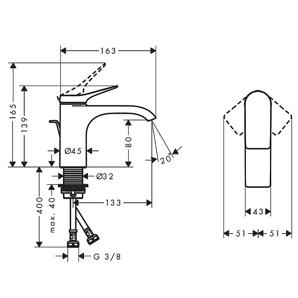 Смеситель Hansgrohe Vivenis 75010670 для раковины , изображение 2